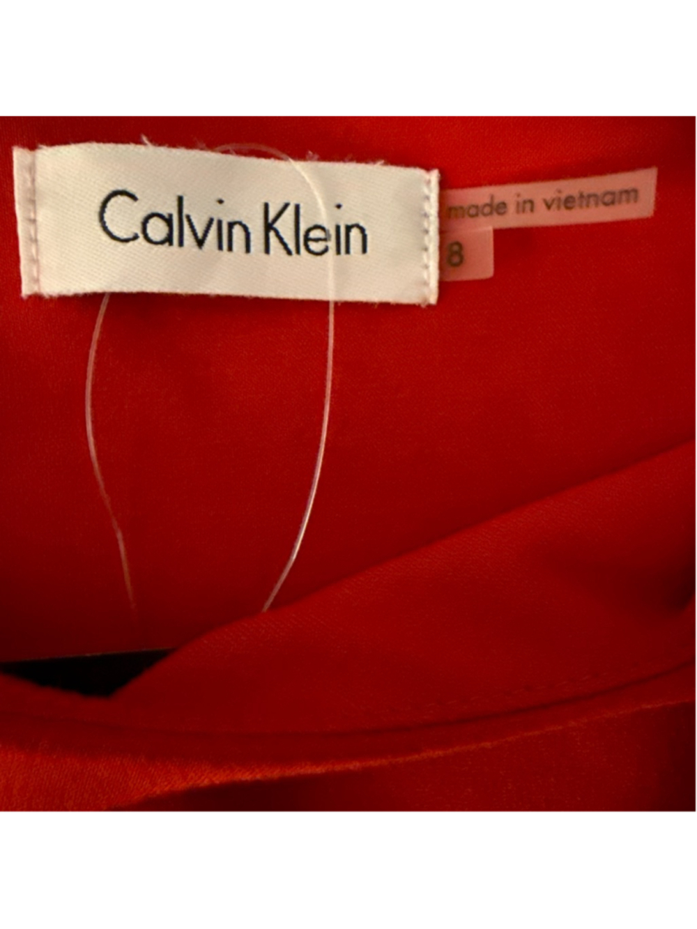 Calvin Klein Red Dress with Black Accents Size 8 - Picture 16 of 17